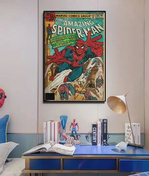 Retro Marvel Spider-Man Poster: Iconische Superheld Kunst voor aan de Muur