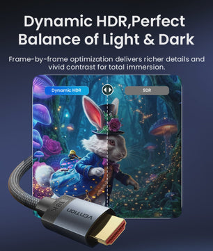 Vention HDMI 2.2 Kabel - 16K 60Hz Ultra High Speed 96Gbps voor PS5, TV, Laptop - Dolby Vision & 8K 240Hz