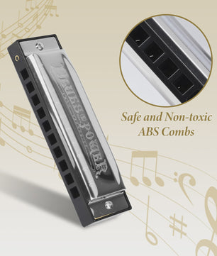 Professionele Diatonische Blues Harmonica - 10 Gaten, 20 Tonen, Inclusief Koffer