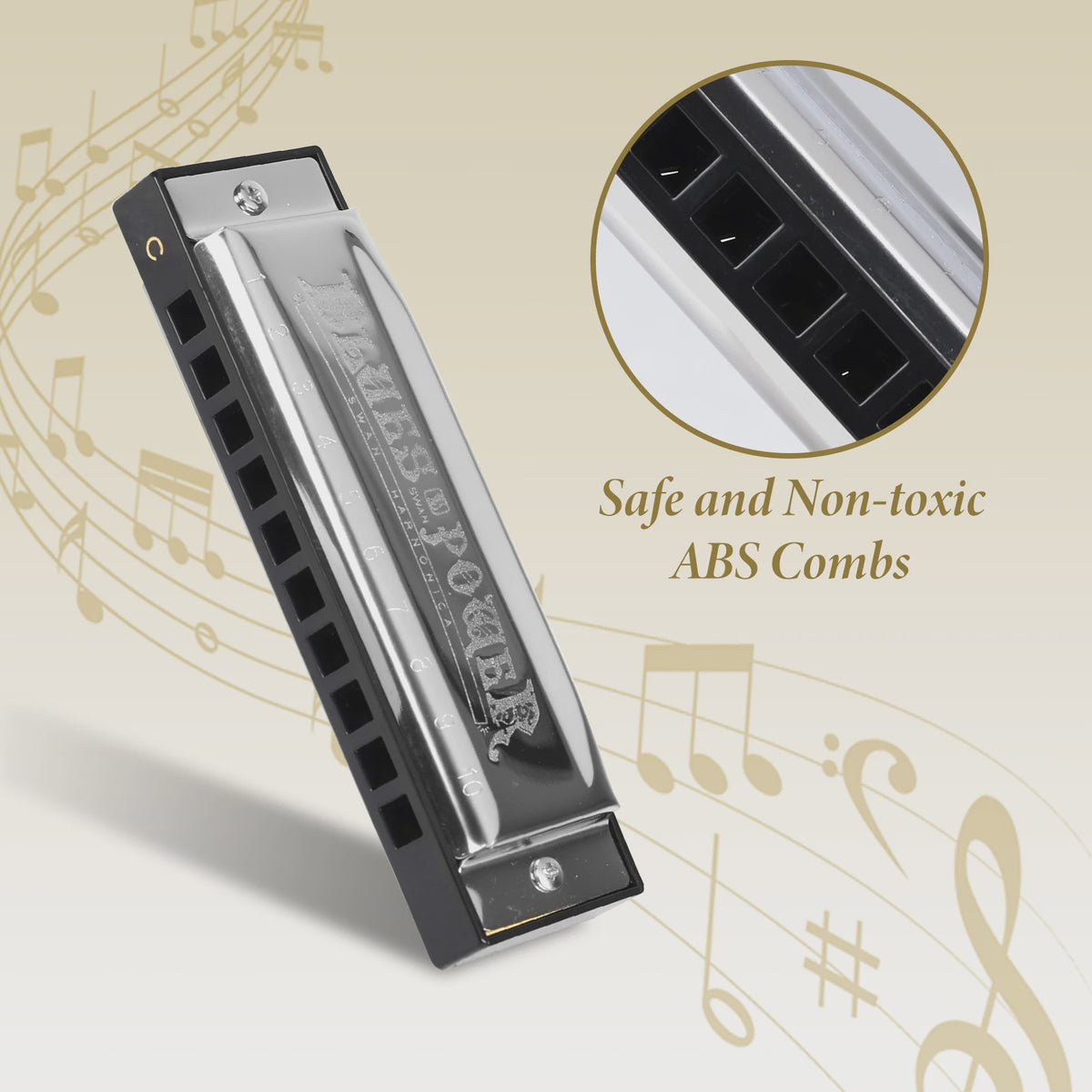 Professionele Diatonische Blues Harmonica - 10 Gaten, 20 Tonen, Inclusief Koffer