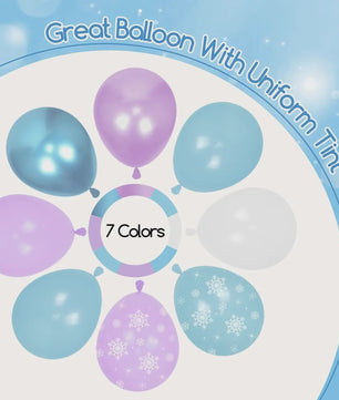 40x 12 inch Latex Ballonnen Set - Sneeuwvlok, Paars & Blauw - Feestdecoratie