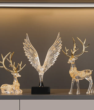 Abstracte Gouden Adelaar Sculptuur - Decoratieve Hars Beeldje voor Thuis