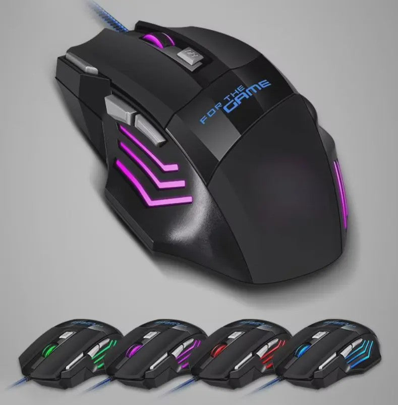 RGB Gaming Muis met 7 Knoppen en 2400 DPI - Ergonomisch & Bedraad