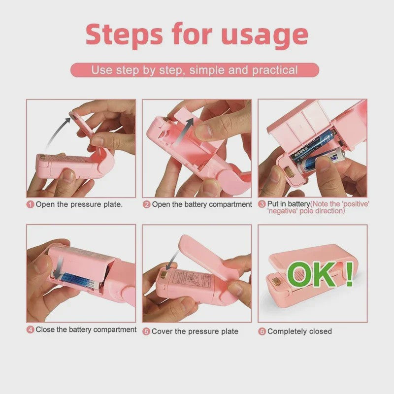 Draagbare Mini Heat Sealer - Sluit Plastic Zakken Snel en Gemakkelijk