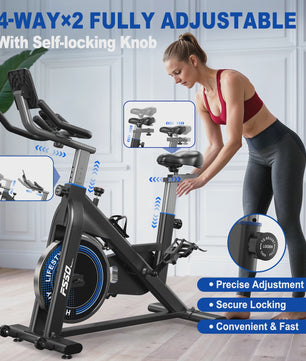 Fysiq Hometrainer Fiets met 300 Watt Weerstand & 4-Weg Verstelbaar Ergometer