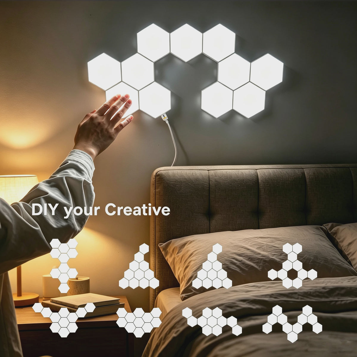 Modulaire Hexagon LED Wandlampen - Touch Gevoelig & DIY Combinatie