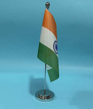 Indiase Bureauvlag 14x21cm Polyester - Officiële Vlag van India voor Bureau Decoratie