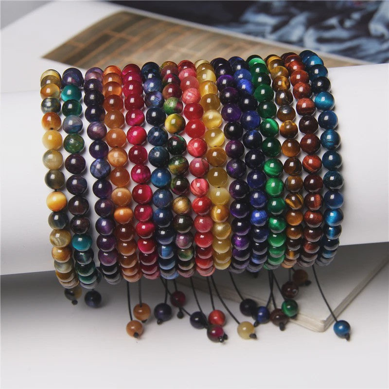 Blauwe Tijgeroog Kralen Armband 6MM - Natuursteen Meditatie Sieraden