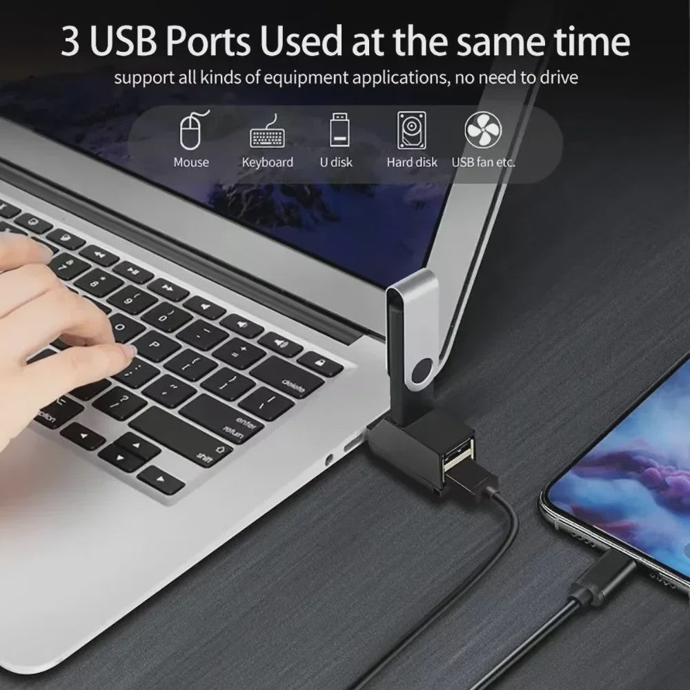USB 3.0 Hub Extender met 3 Poorten: 1x USB 3.0 & 2x USB 2.0