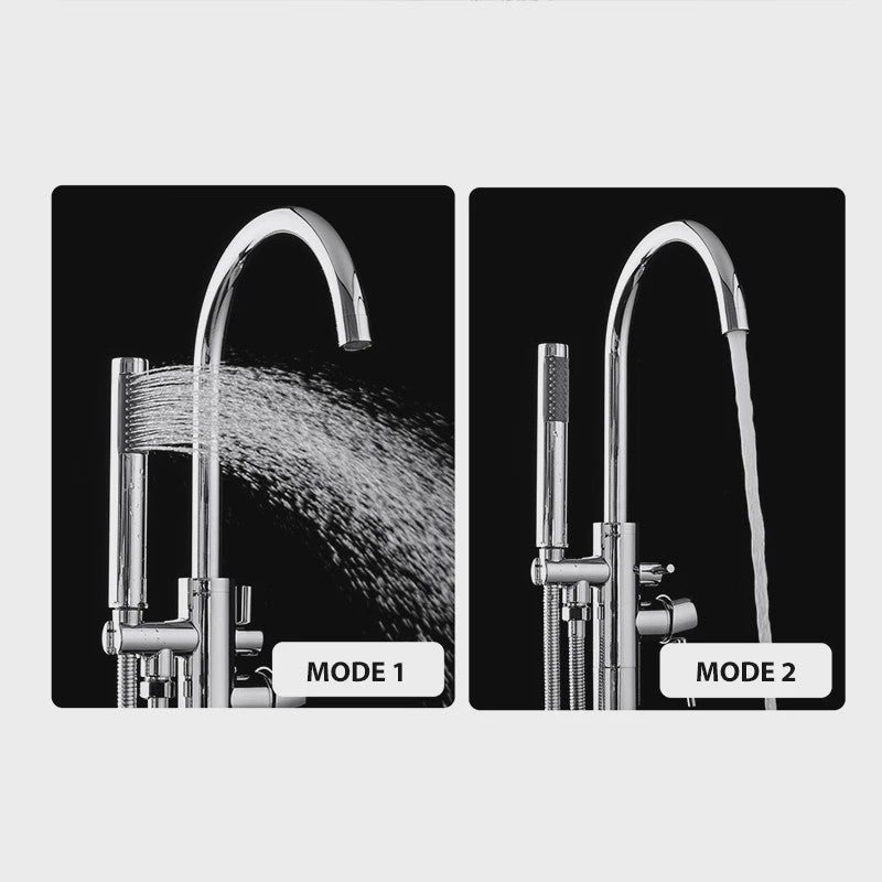 Vrijstaande Badkraan met Handdouche - Draaibare Mixer voor Warm & Koud Water