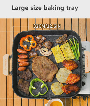 Vierkante BBQ Grill Pan - Non-stick & Draagbaar voor Buiten & Binnen