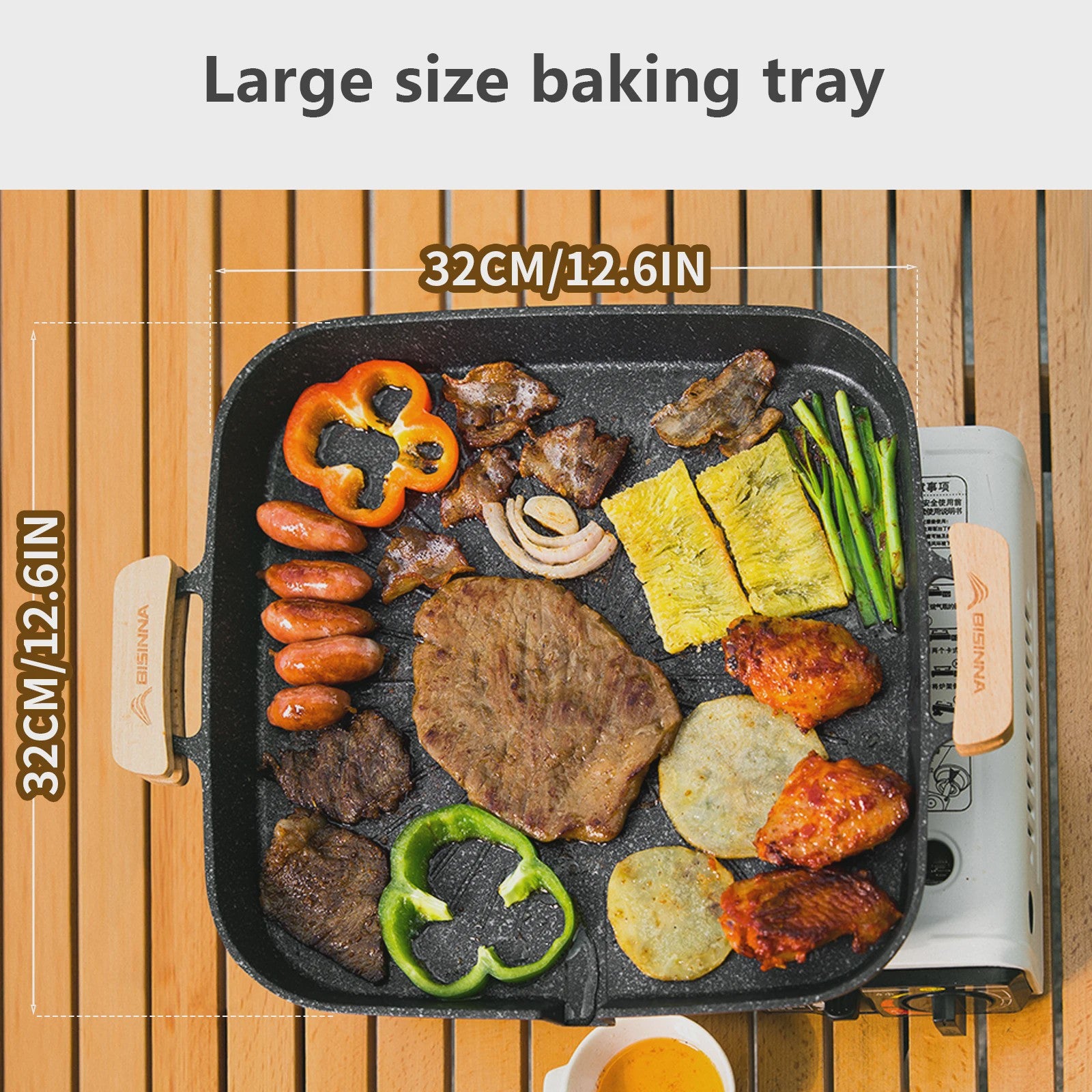 Vierkante BBQ Grill Pan - Non-stick & Draagbaar voor Buiten & Binnen