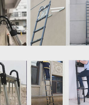 6.2M Telescopische Ladder - Zwaar Uitvoering Aluminium met Haken - 14 Treden