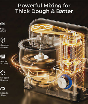 Patbrela Keukenmachine 5L - Krachtige Planetaire Mixer met 10 Snelheden voor Deeg, Cake en Koekjes