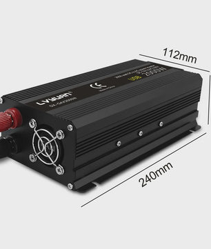 2000W Power Inverter 12V DC naar 230V AC met EU-stopcontact en Dubbele USB - Zwart