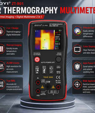 ZOYI ZT-R01: 2-in-1 Thermische Camera & Multimeter met 25000 Counts True RMS