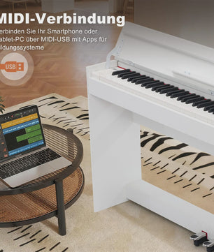 Digitale Piano 88 Semi-gewogen Toetsen met Bluetooth, MIDI en 3 Pedalen - Zwart