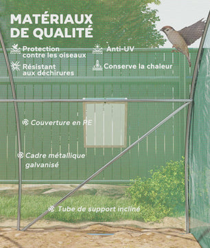 Outsunny Tunnel Kas 9m² - 3x3x2m - Groen - Met Roll-up Deur en 4 Ramen