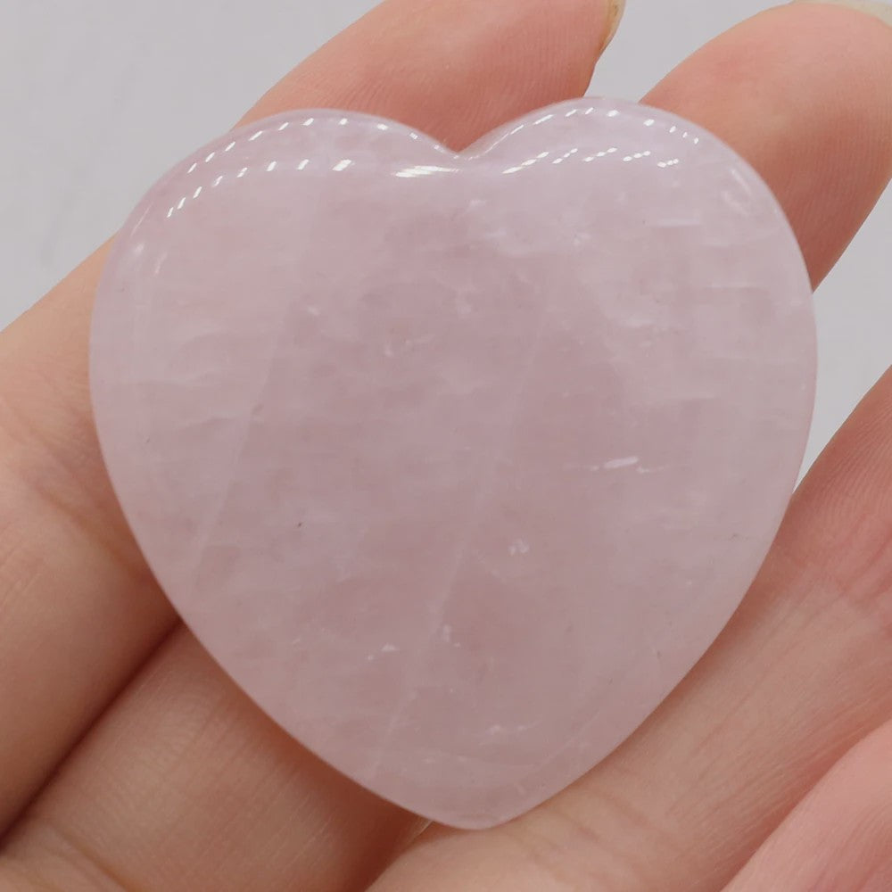 Natuursteen Hart Amethist & Rozenkwarts - 40mm Kristal Ornament