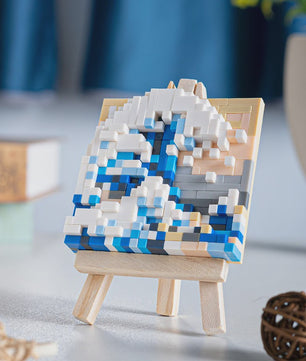 Pixel Art Bouwstenen: Iconische Schilderijen met Houten Ezel - Educatief Speelgoed & Decoratie