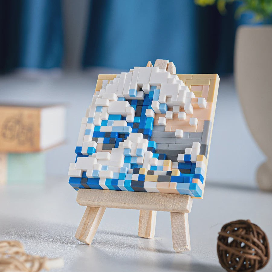 Pixel Art Bouwstenen: Iconische Schilderijen met Houten Ezel - Educatief Speelgoed & Decoratie