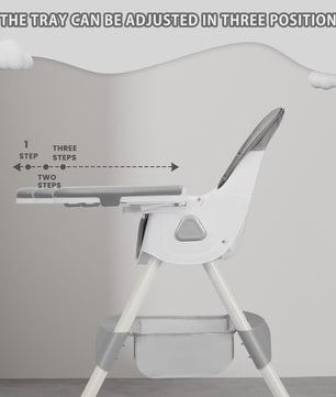 Opvouwbare Baby Kinderstoel (6+ Maanden) - Makkelijk Schoon, Antislip & Met Speelgoedrek - Model E500