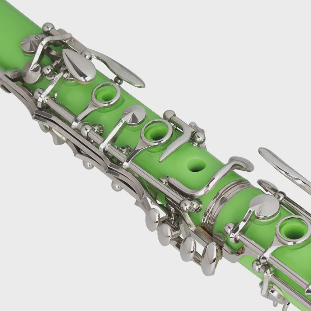 Groene Bb Klarinet 17 Toetsen - ABS Hars Houtblaasinstrument met Koffer & Rietjes