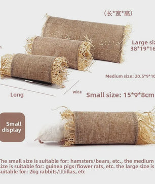 Natuurlijke Gras Tunnel Nest voor Konijnen, Cavia's & Chinchilla's - Speelgoed & Schuilplaats