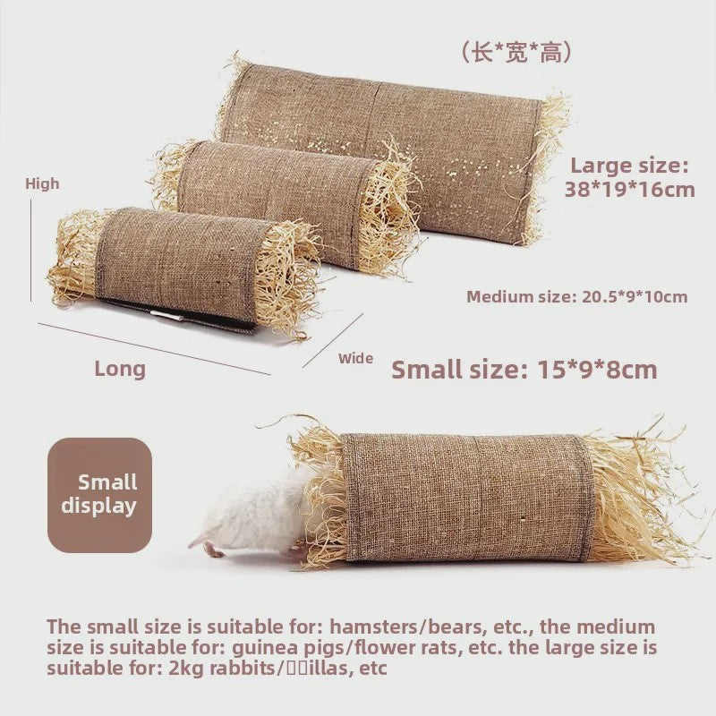 Natuurlijke Gras Tunnel Nest voor Konijnen, Cavia's & Chinchilla's - Speelgoed & Schuilplaats