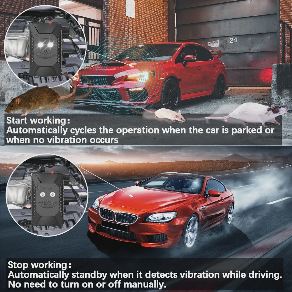 Ultrasone Ongedierteverjager voor Auto, Garage & Huis - Met Lichtflitsen