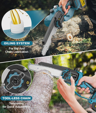 Gisam Telescopische Accu Kettingzaag 8-Inch - Snoeien op Afstand met Makita 18V Batterij