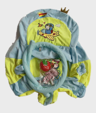 Pluche Baby Zitje met Speelboog - Leer Zitten & Voeden