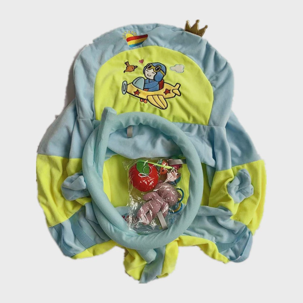 Pluche Baby Zitje met Speelboog - Leer Zitten & Voeden