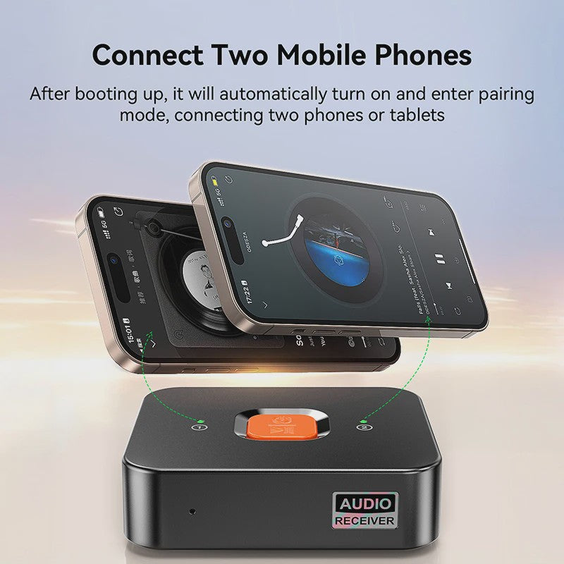 Bluetooth 6.0 Audio Ontvanger met Microfoon - Draadloze AUX & RCA Adapter voor Auto, Speaker & Versterker
