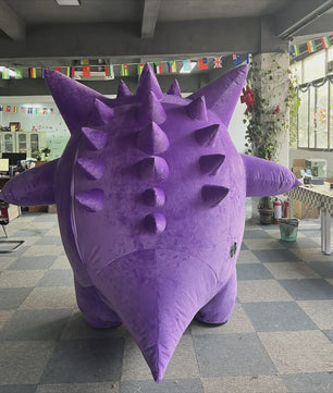 Opblaasbaar Gengar Mascotte Kostuum voor Volwassenen - Paars Feestpak