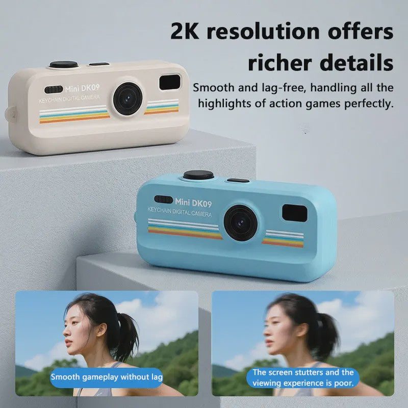 Retro Mini Digitale Camera 2K HD met 16x Zoom en Flash - Draagbaar Vlogging & Selfie Cameraatje