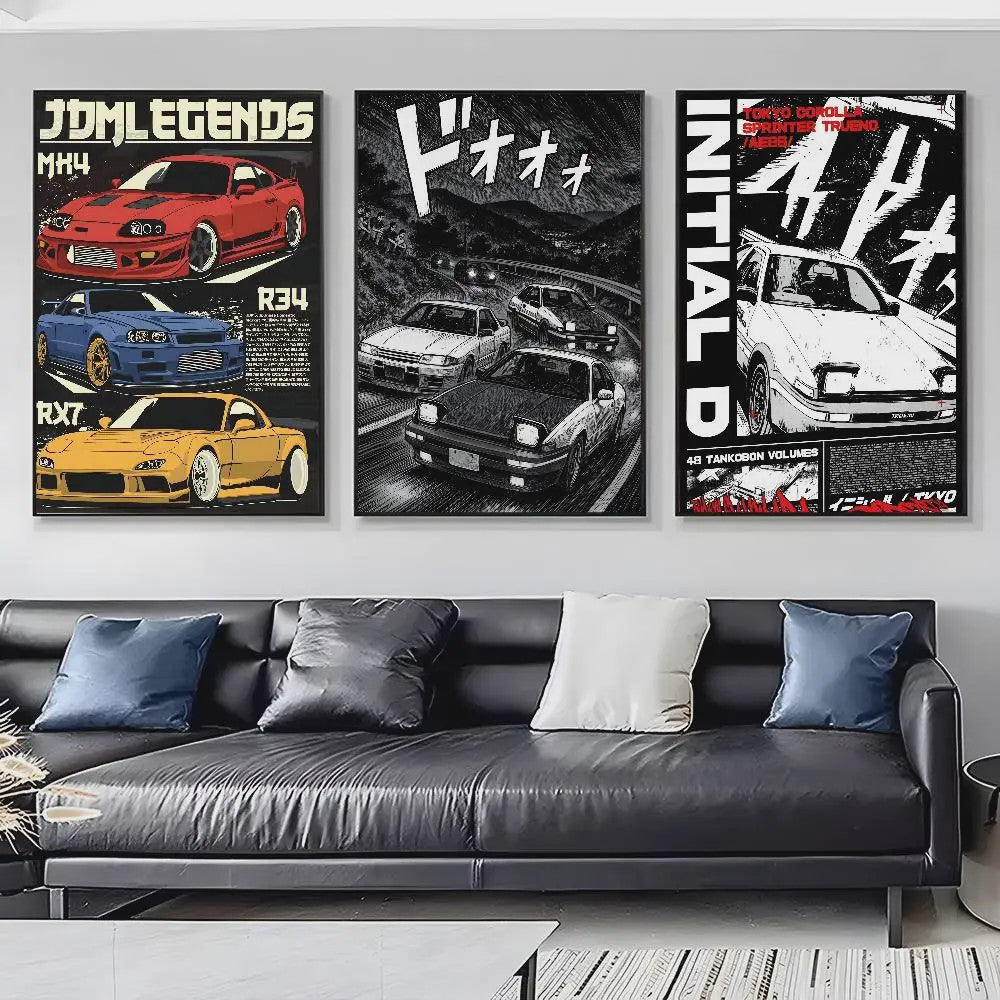 Initial D AE86 JDM Poster - Iconische Auto Kunst voor de Fan