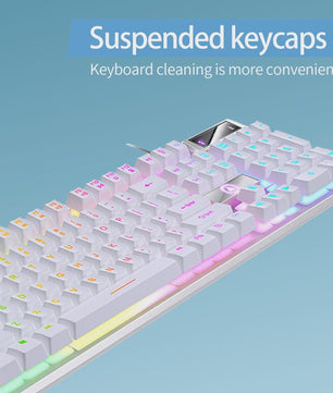 Verlicht Toetsenbord en Muis Combo - Ergonomisch, Mechanisch Gevoel, USB, Backlit voor Gaming & Kantoor