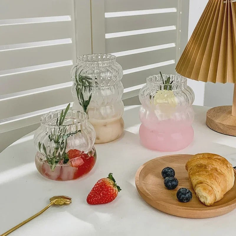 Creatieve Glazen Tumbler - Hittebestendig & Transparant voor Koffie, Sap, Cocktails