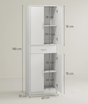 HOMCOM Keukenbuffet Kast met Deuren, Lades en Verstelbare Planken - Modern Design