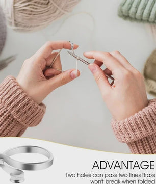 Verstelbare Brei- en Haakgaren Ring met Kattenoor Design (2 stuks)
