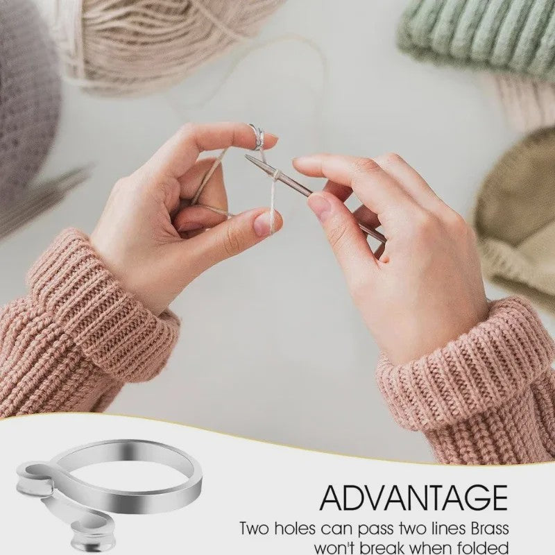 Verstelbare Brei- en Haakgaren Ring met Kattenoor Design (2 stuks)
