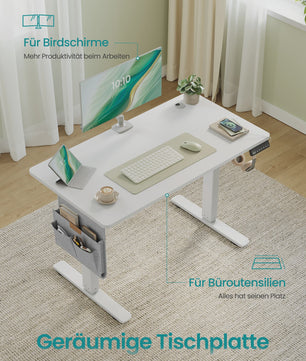 SONGMICS Elektrisch Inhoogte Verstelbaar Bureau 100x60 cm met USB-C en Memory Functie