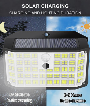 Solar Buitenlamp met Bewegingssensor - 176 LED, IP65 Waterdicht, 3 Modi
