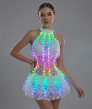 Feestelijke LED Rok met Kleurrijke Verlichting - Perfect voor Feesten & Clubs