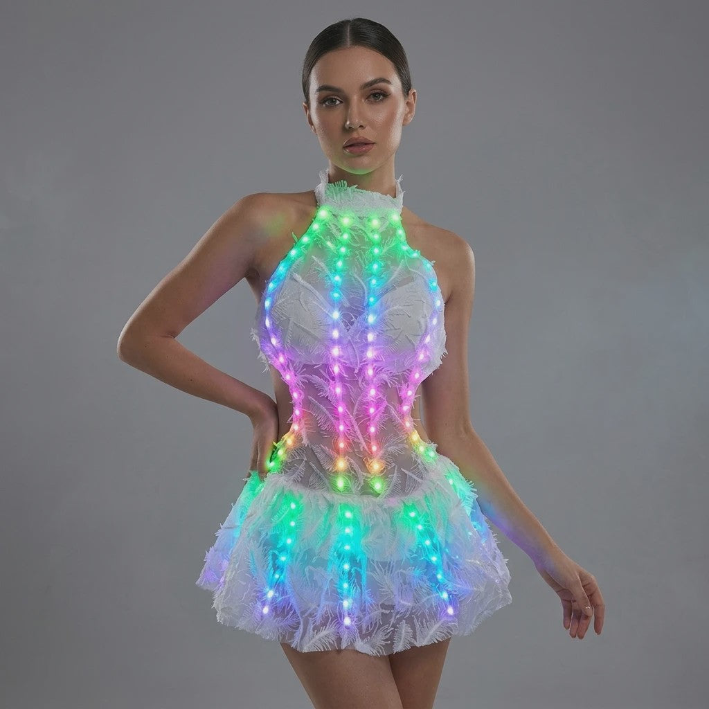 Feestelijke LED Rok met Kleurrijke Verlichting - Perfect voor Feesten & Clubs