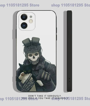 Call of Duty Ghost iPhone Hoesje - Zwart Siliconen Shockproof Beschermhoes