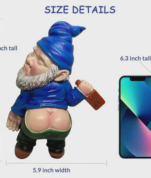 Grappige Dronken Tuinkabouter Beeldje - Resin Tuindecoratie