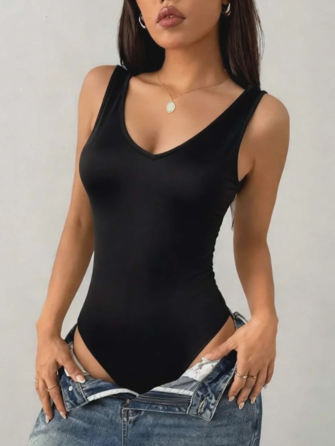 Dames Bodysuit met V-hals - 2-Pack - Mouwloos & Nauwsluitend