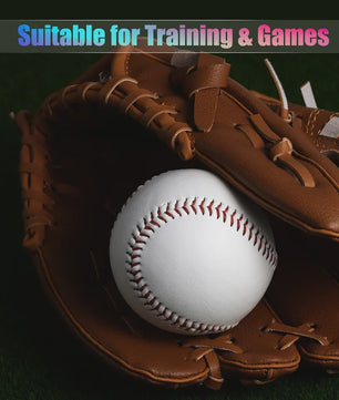 Set van 6 Harde Baseballs - Standaard Maat, Leer, Oefen & Trainingsballen